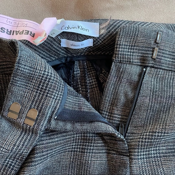 Calvin Klein Women’s Suit Trousers - Blown Plaid, Size 2P - Picture 6 of 6